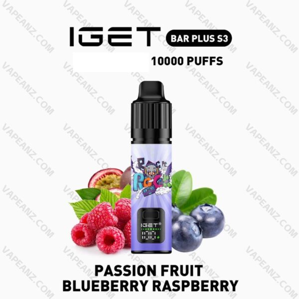 IGET BAR PLUS S3 KIT – Passion Fruit Blueberry Raspberry